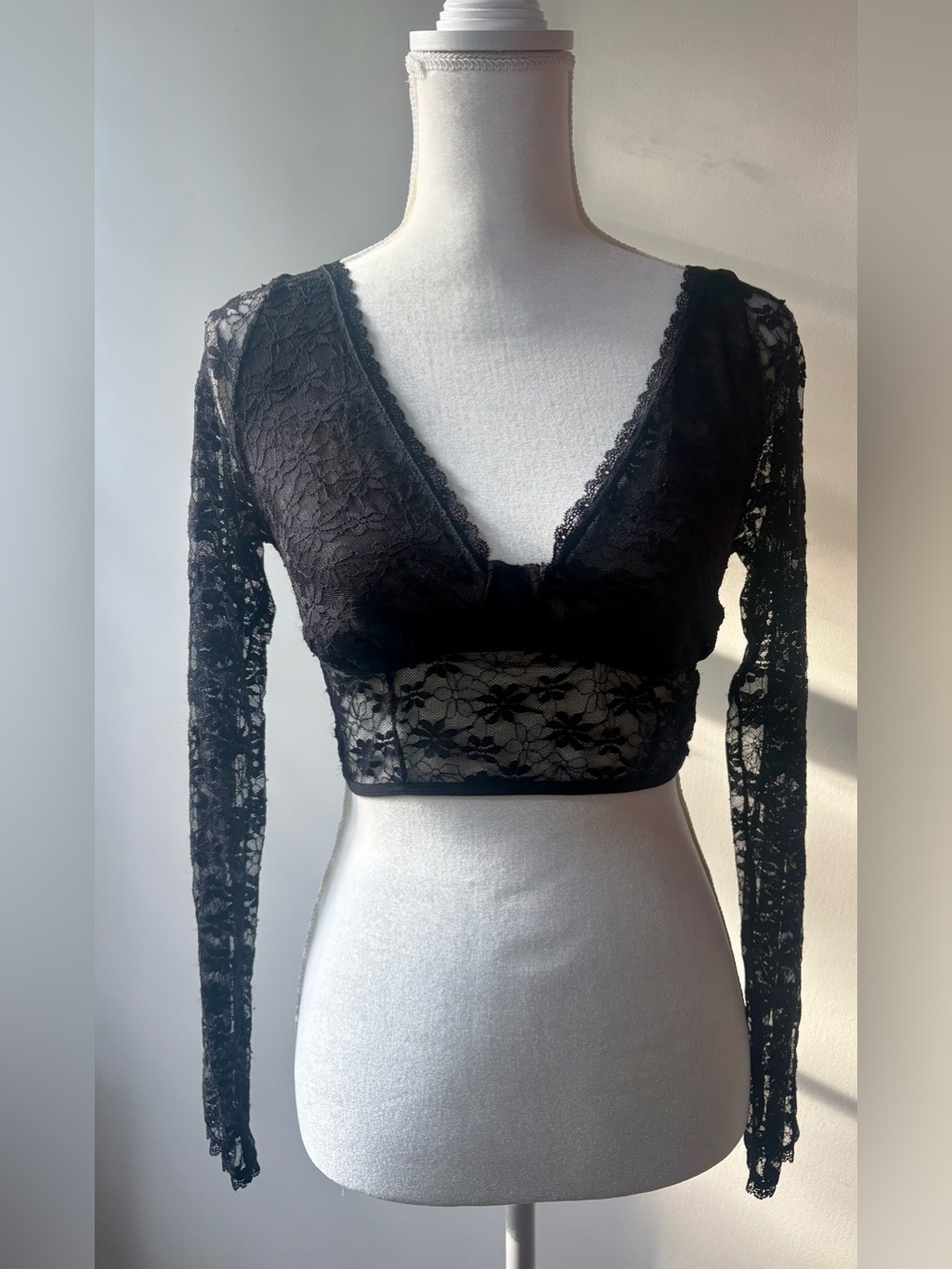 Forever 21 Black Lace Sheer Top